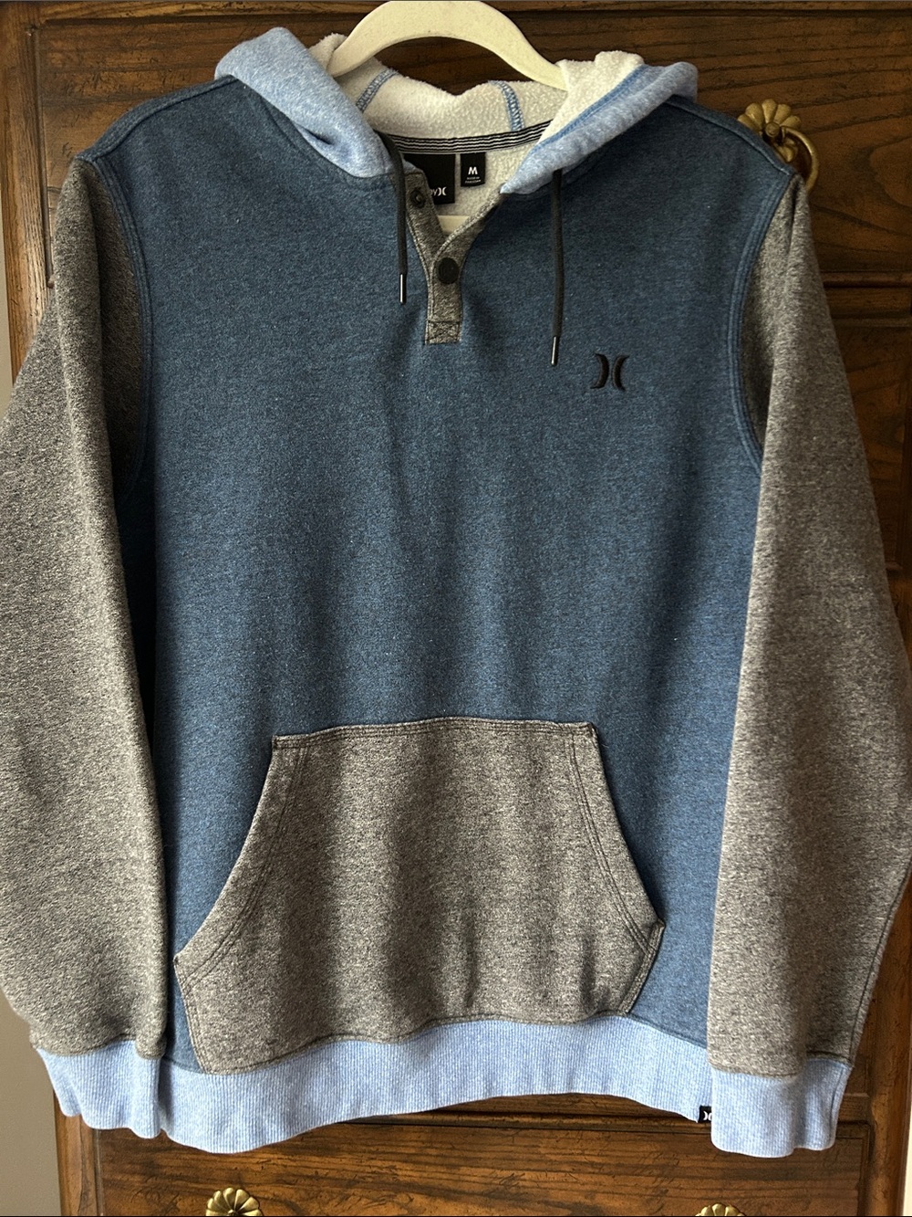 Hurley Blue and Gray Hooded Pullover